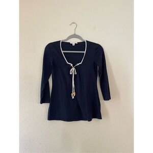Banana republic Y2k silk and cotton peasant blouse size xs